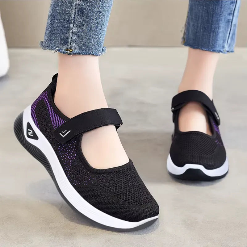 ErgoFlex™ - Baskets à scratch à confort orthopédique pour femme